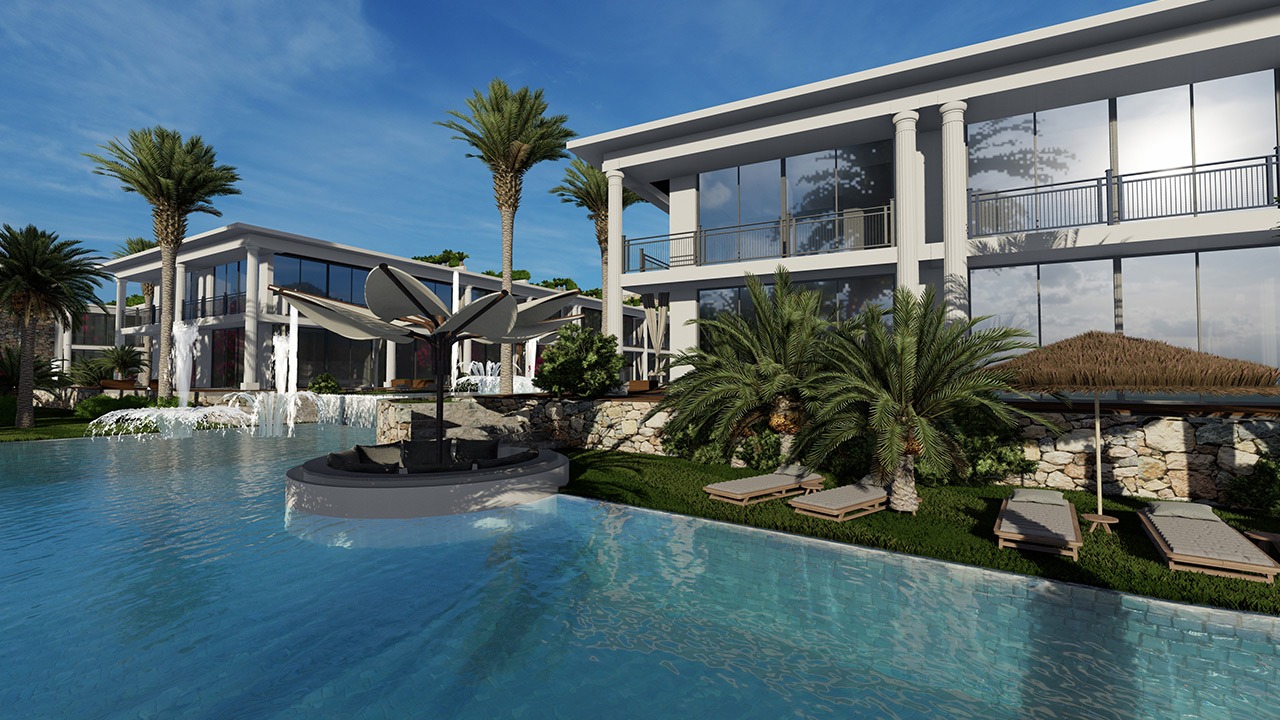 Resort Aloha Beach Resort Tatlısu Nordzypern - Villa mit Pool kaufen Immobilien Investment