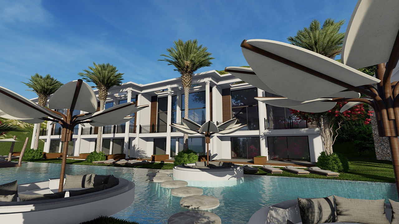 Resort Aloha Beach Resort Tatlısu Nordzypern - Villa mit Pool kaufen Immobilien Investment