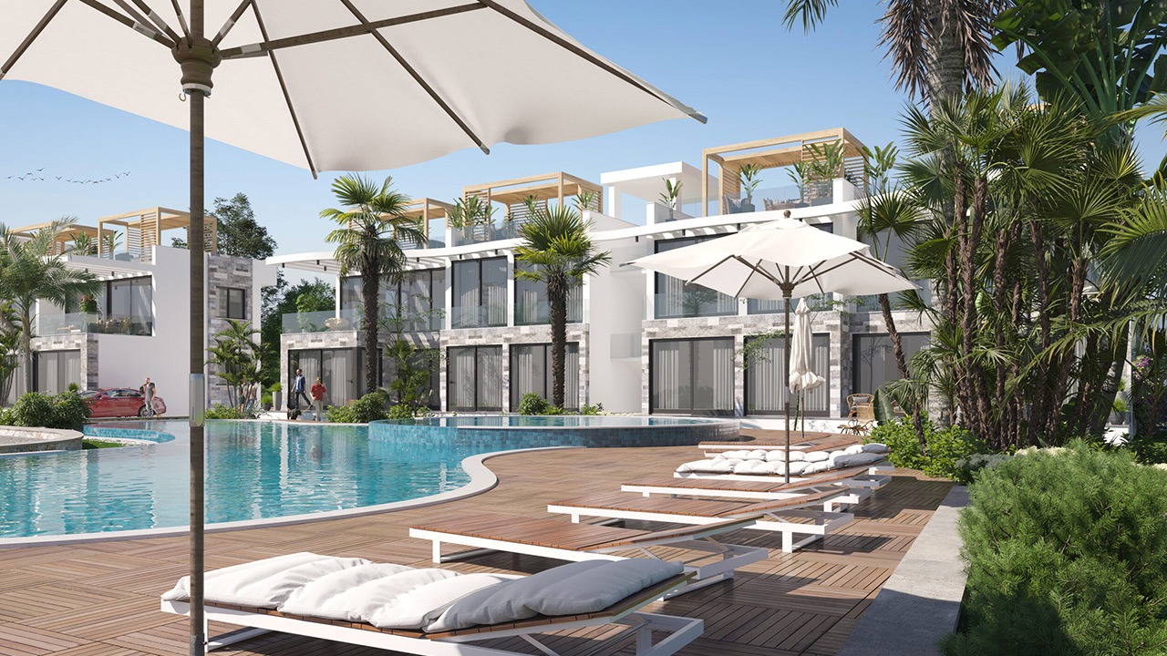 nordzypern-immobilien luxus - aelita residence esentepe mit poolanlage nordzypern-immobilien luxus-residence aelita esentepe - premium-apartment mit grosser poolanlage